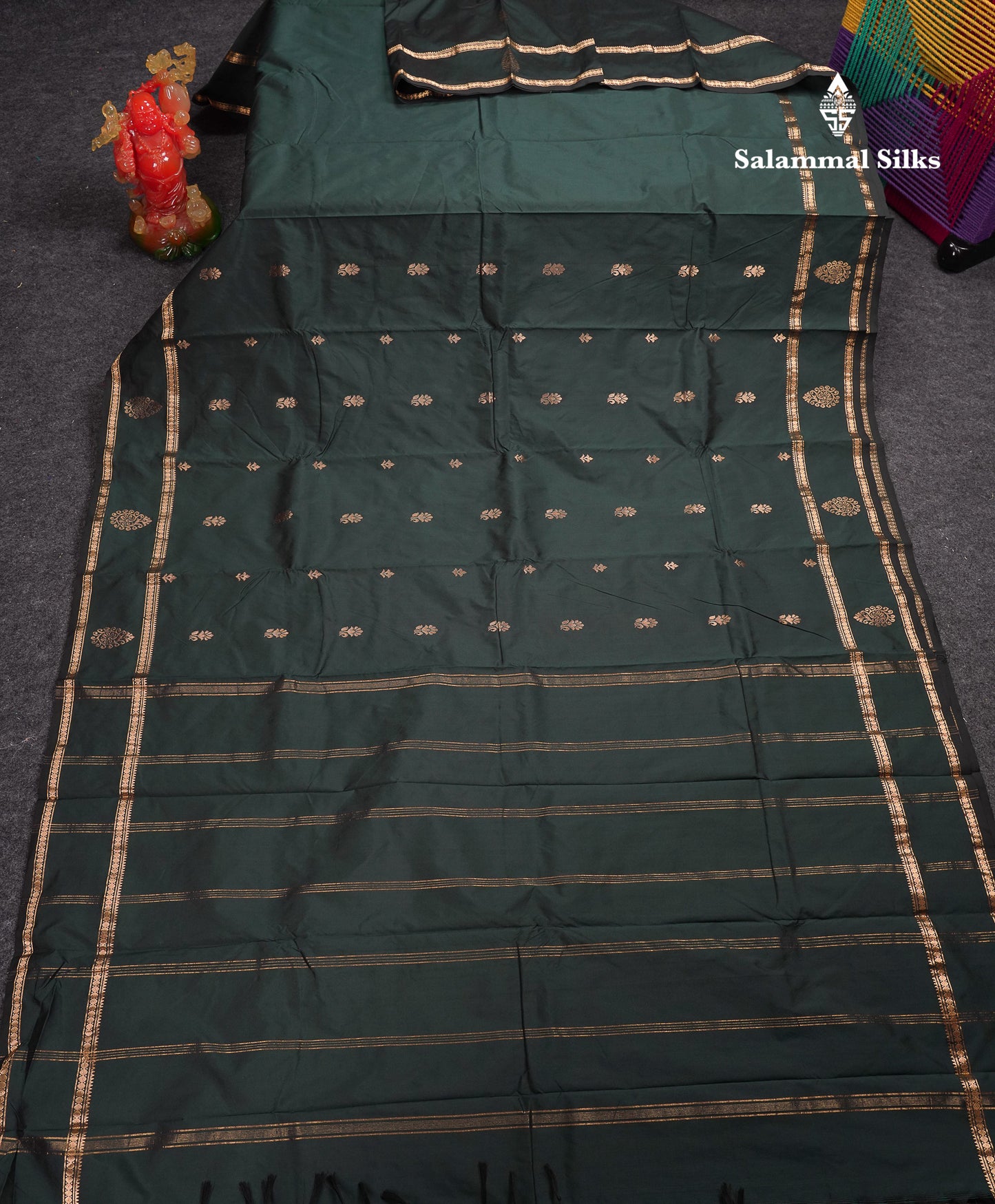 Beautiful Grey Semi Silk Saree With Tarditional Rettapet Border