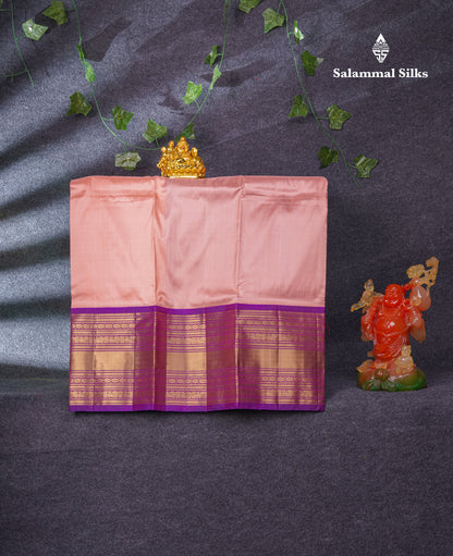 Pure Silk Pattu Pavadai (Peach) With Vadamalli Blouse 36"