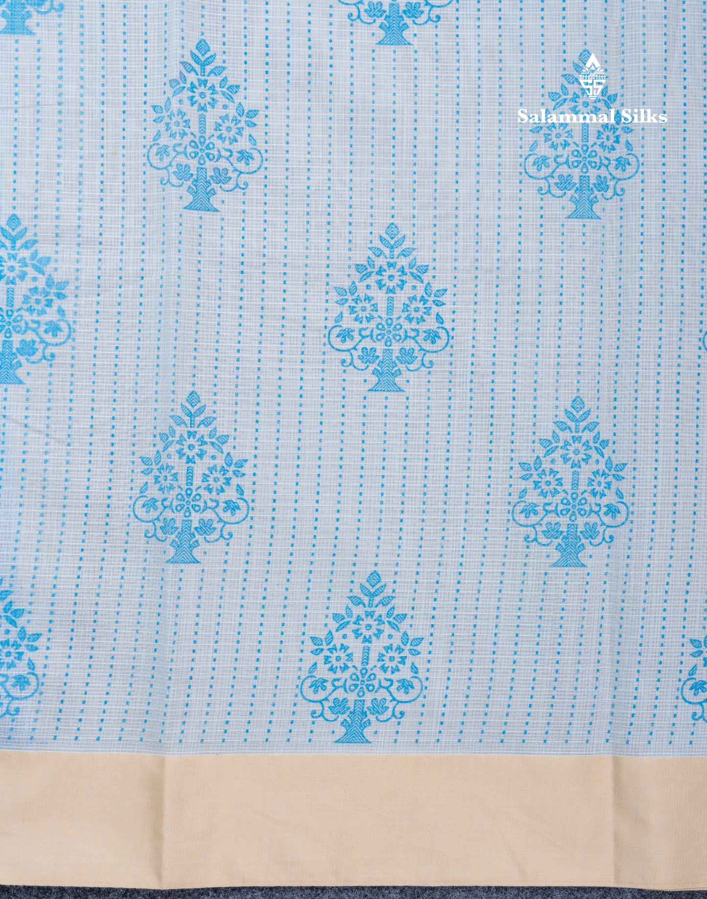 Sandal Kota Cotton Printed Saree With Self Plain Border