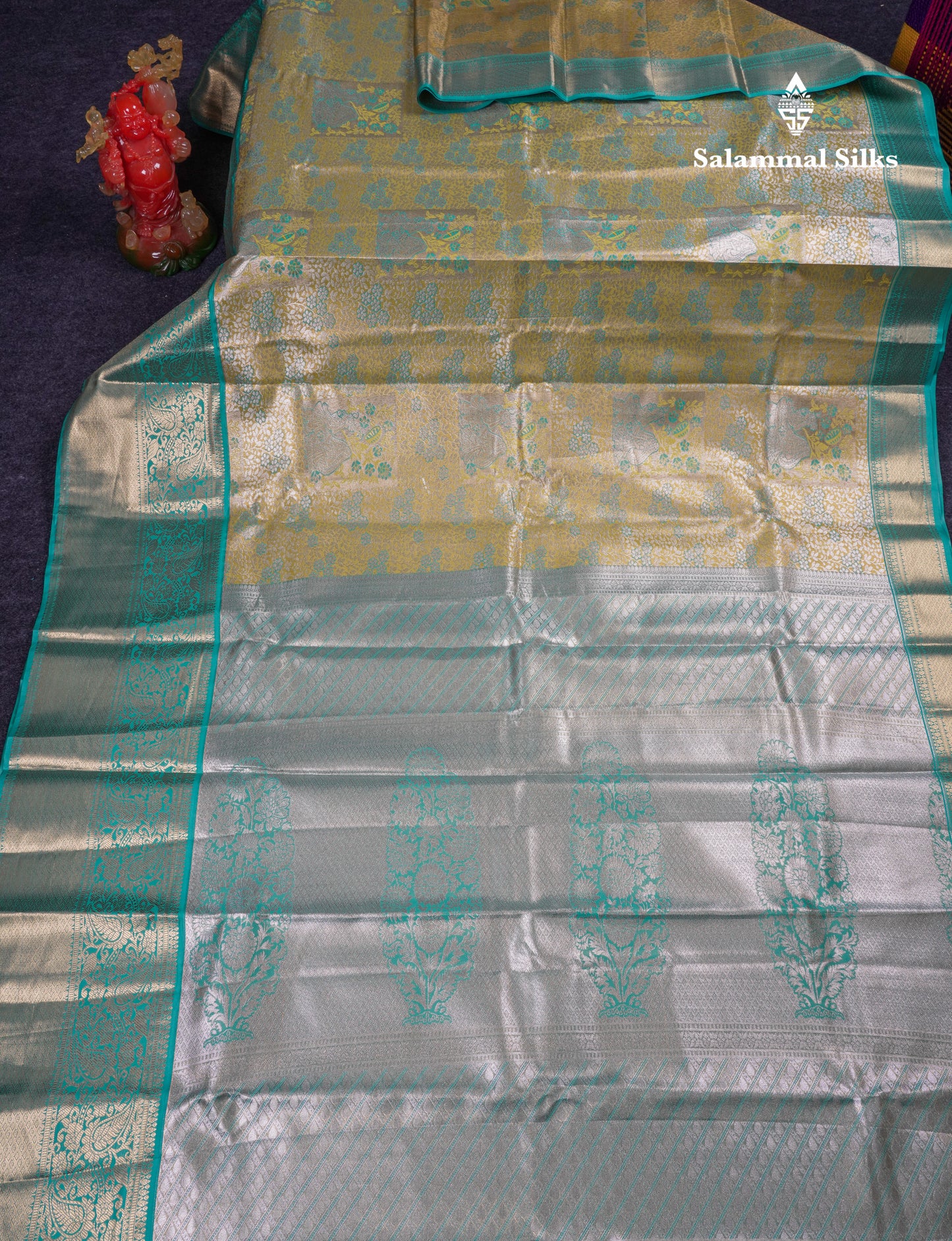 Beautiful Pastel Blue Tissue Semi Silk Saree With Contrast Pink Traditional Evening Morning Border