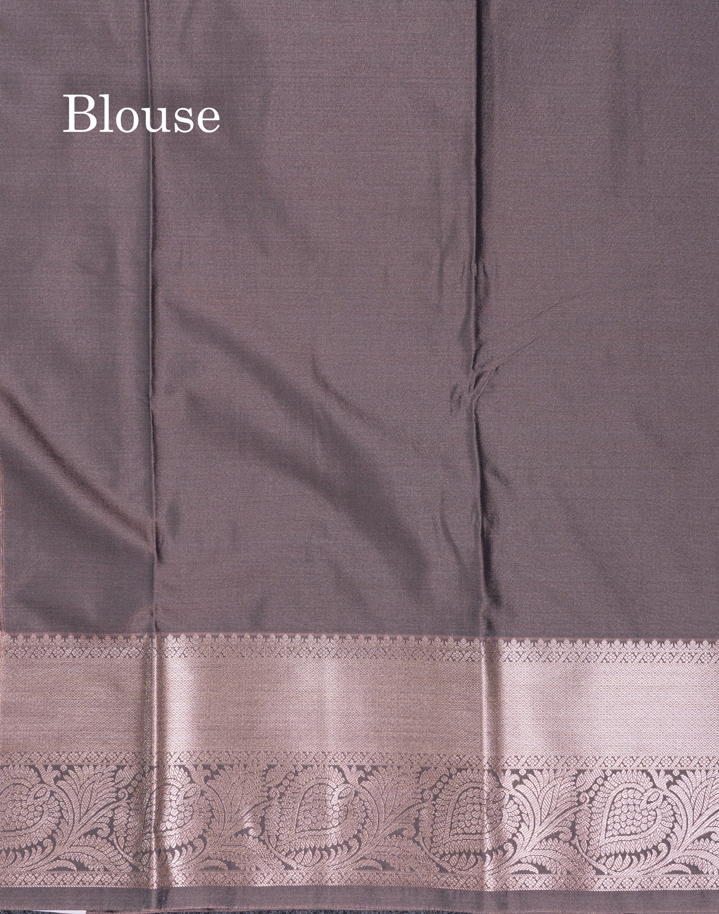 Beautiful Brown Menakari Work Semi Silk Saree With Contrast Grey Border