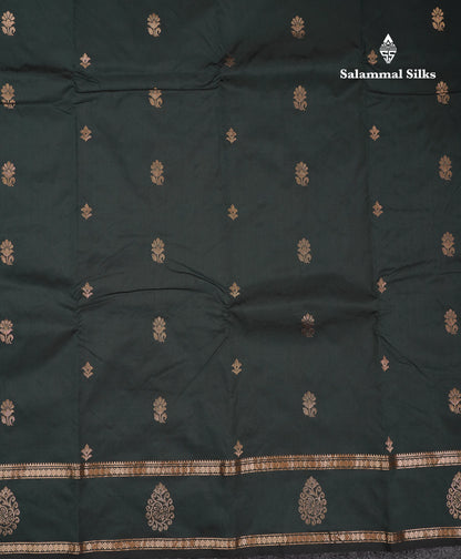 Beautiful Grey Semi Silk Saree With Tarditional Rettapet Border