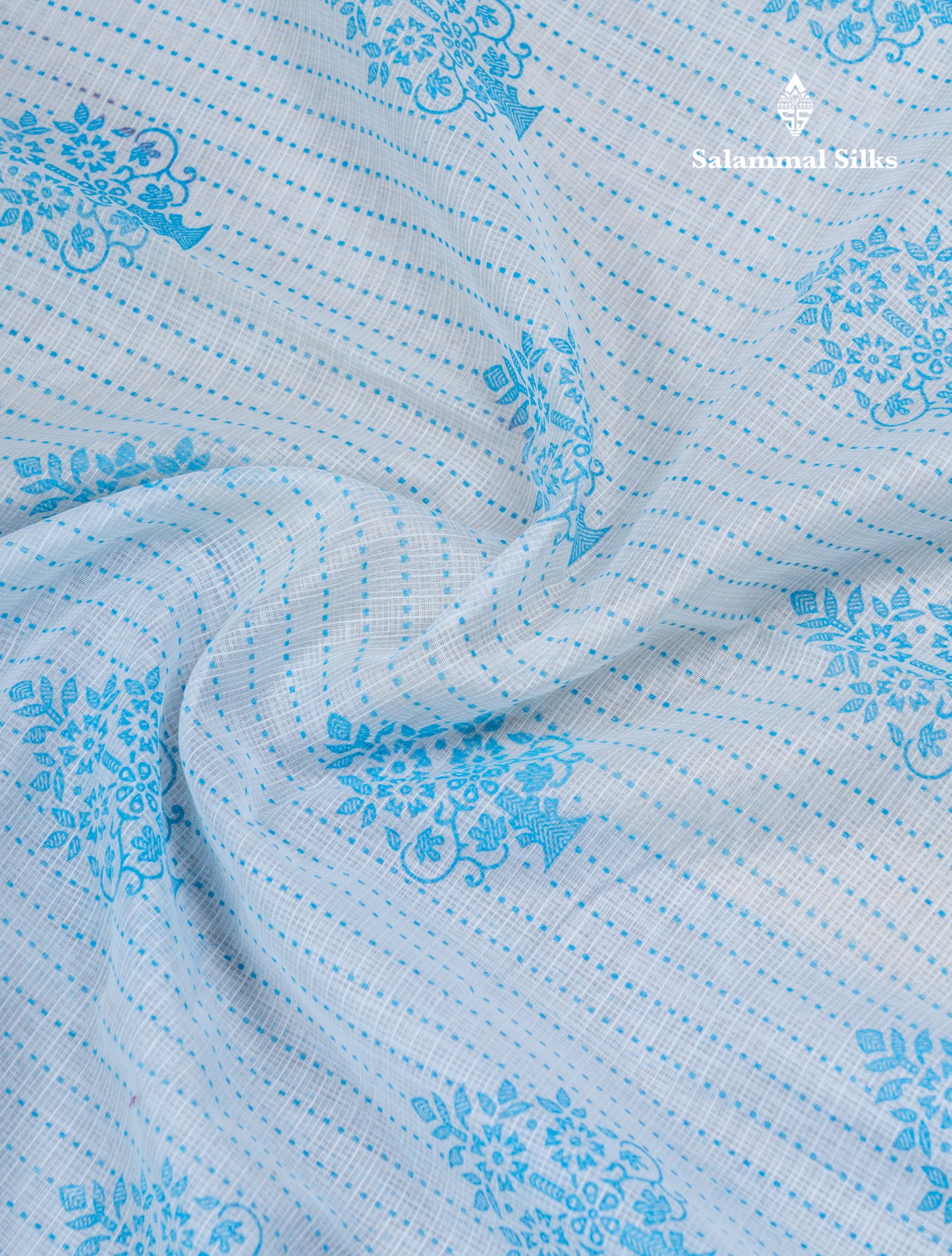 Sandal Kota Cotton Printed Saree With Self Plain Border