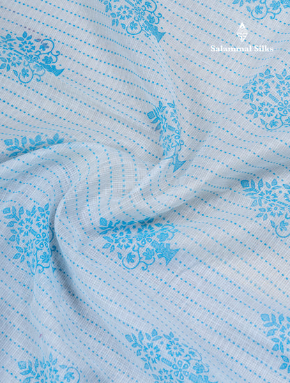 Sandal Kota Cotton Printed Saree With Self Plain Border