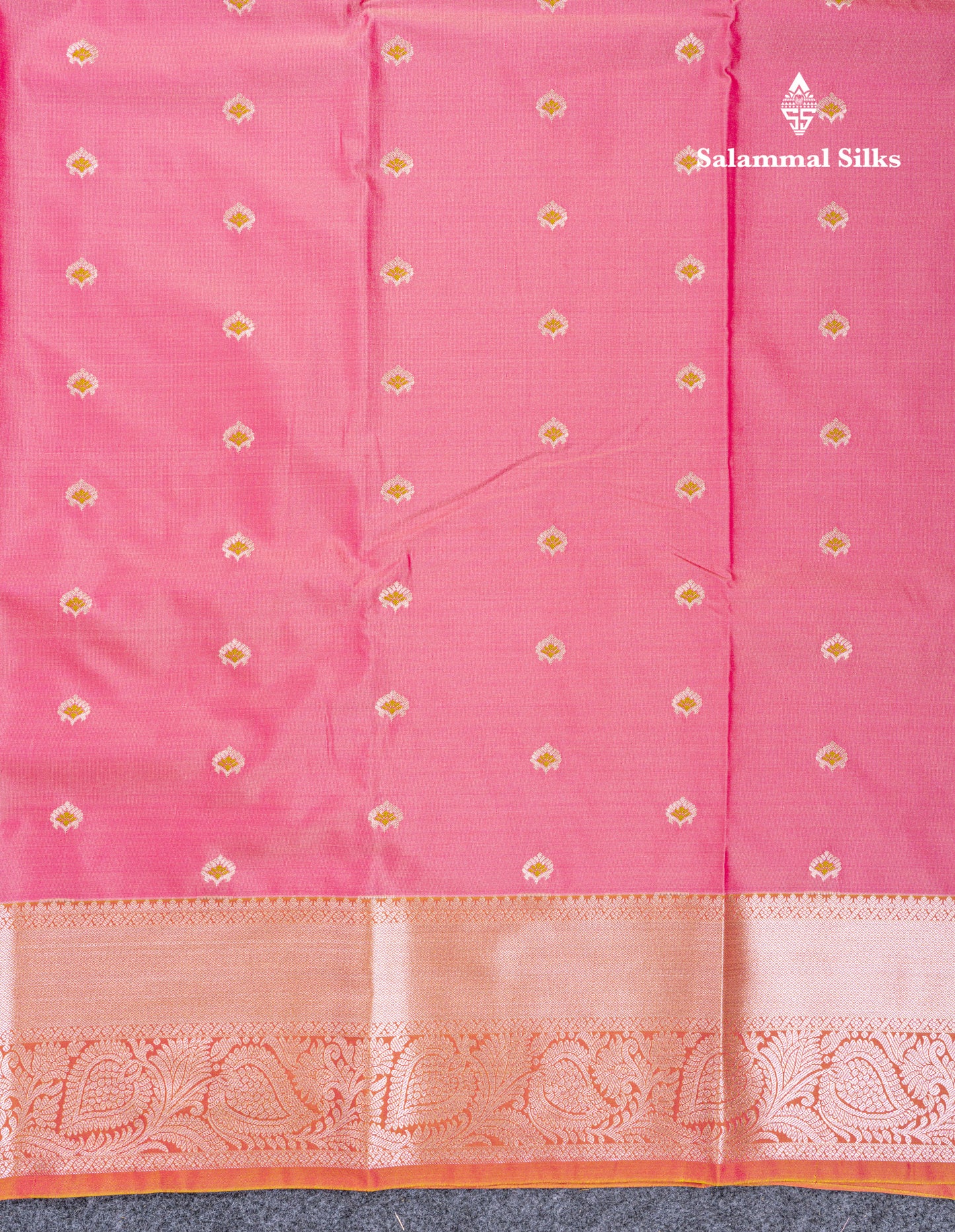 Beautiful Brown Menakari Work Semi Silk Saree With Contrast Grey Border