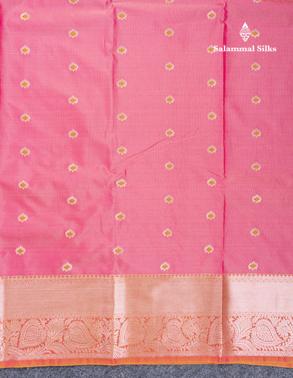 Beautiful Brown Menakari Work Semi Silk Saree With Contrast Grey Border