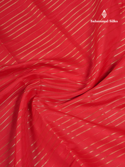 Beautiful Chilly Red Semi Tussar Fancy Saree With Contrast Dual Tone Bottle Green Blouse