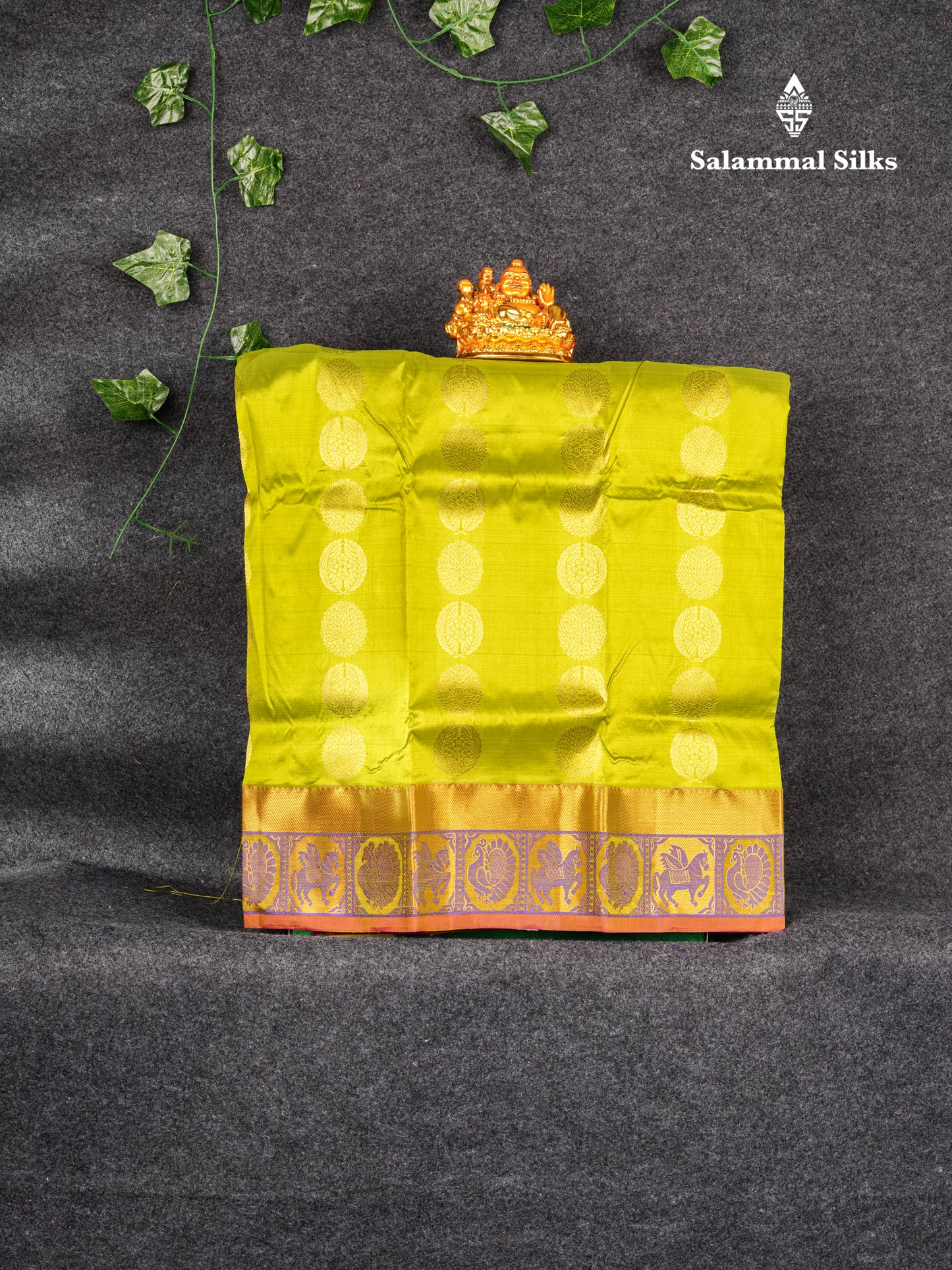 Pure Silk Pattu Pavadai (Yellow Green ) With Majentha Pink Blouse 27"