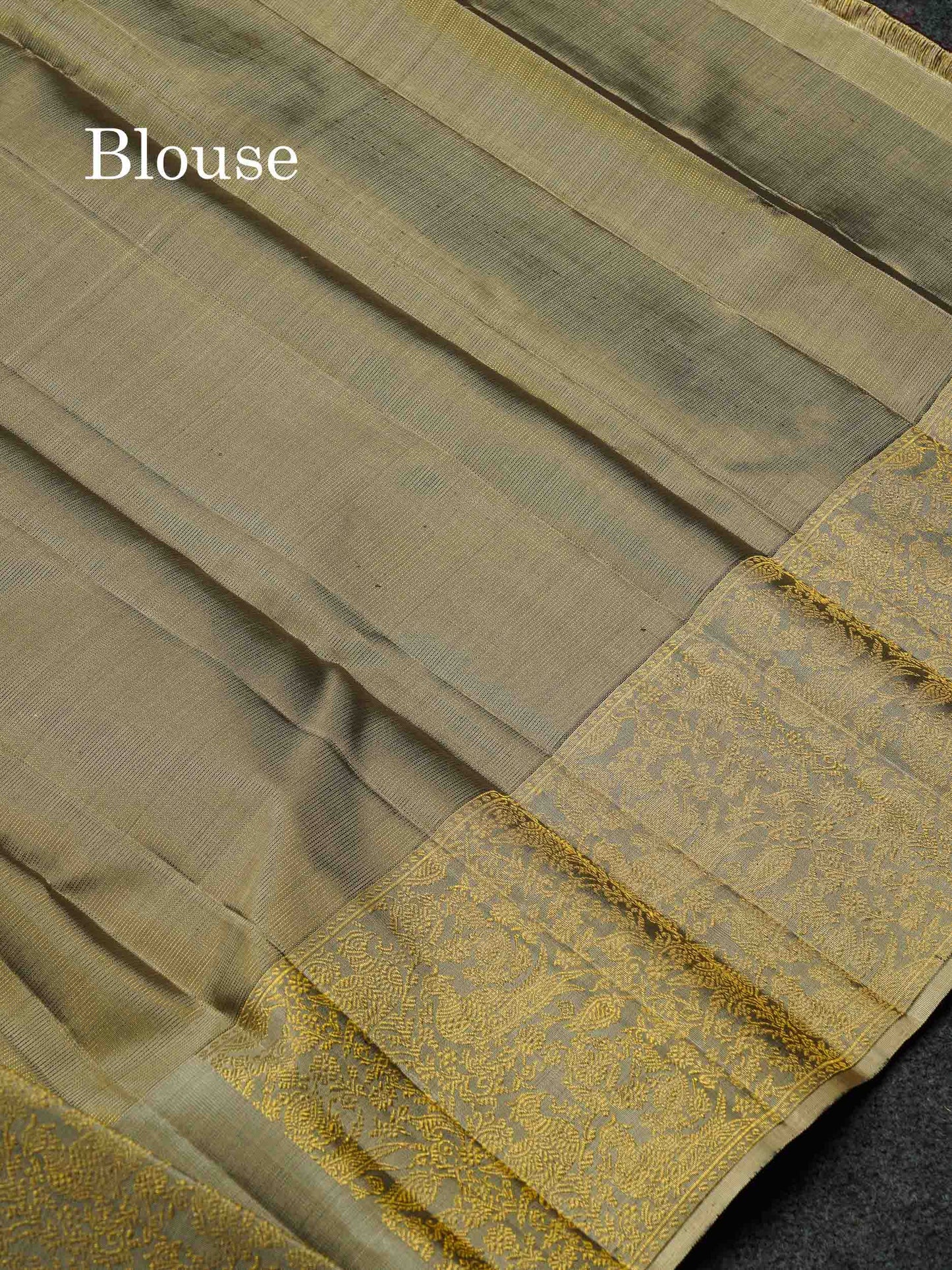 Beautiful Dark Brown Vaira Oosi Lines With Butta Pure Kanjivaram Silk Saree With Contrast Dual Tone Grey Traditional Border