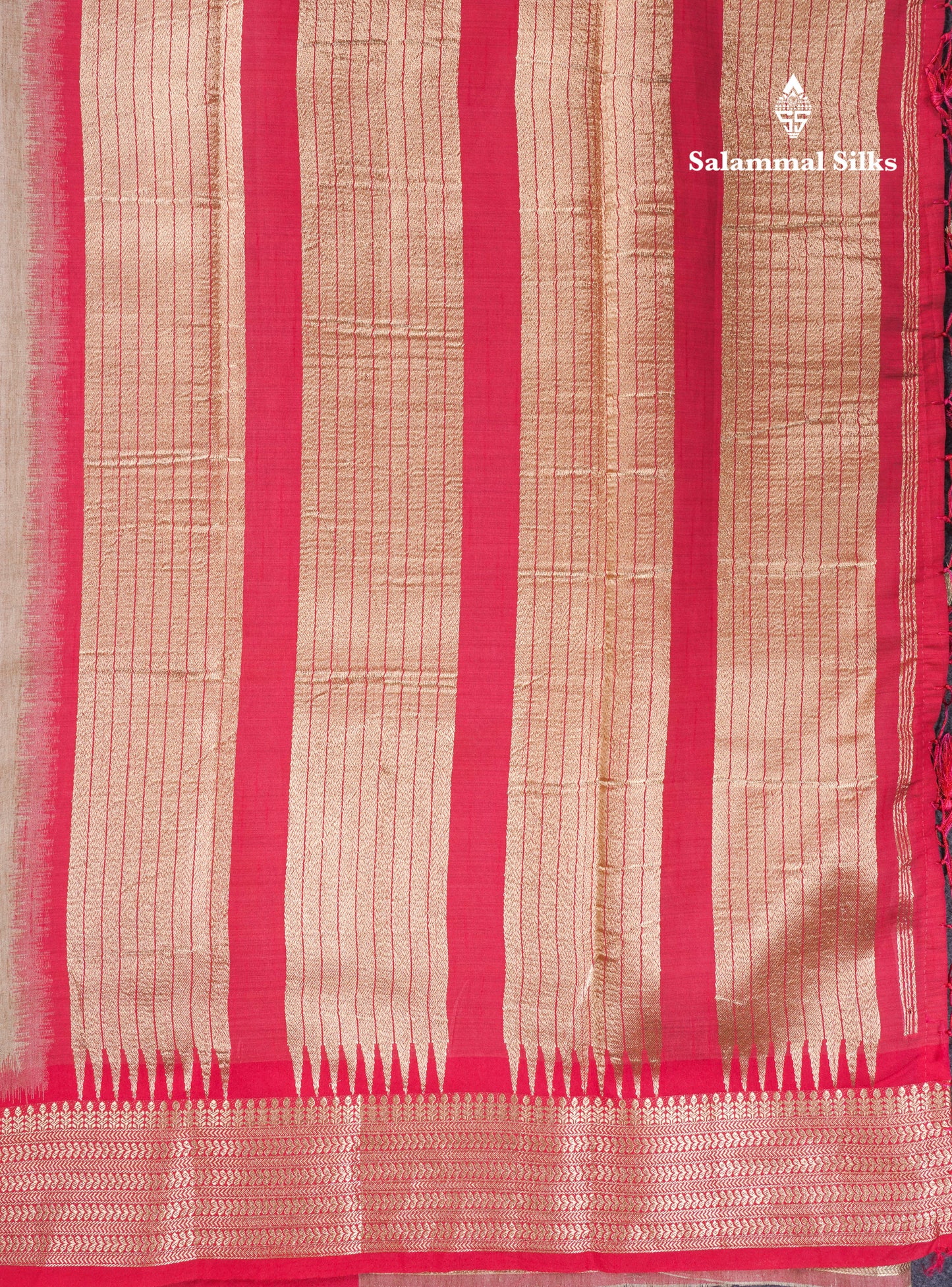Light Chocolate Colour Semi Tussar Saree With Contrast Yellow Border