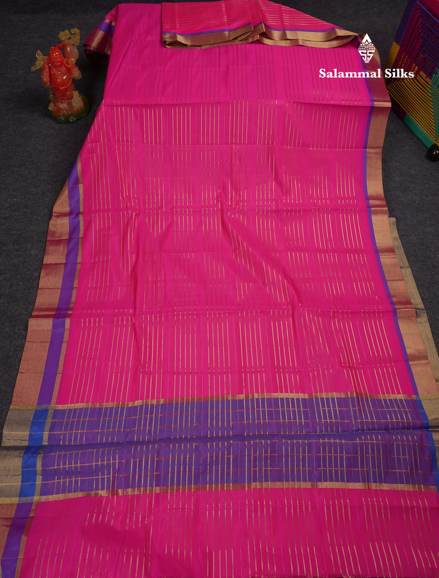 Beautiful Chilly Red Semi Tussar Fancy Saree With Contrast Dual Tone Bottle Green Blouse