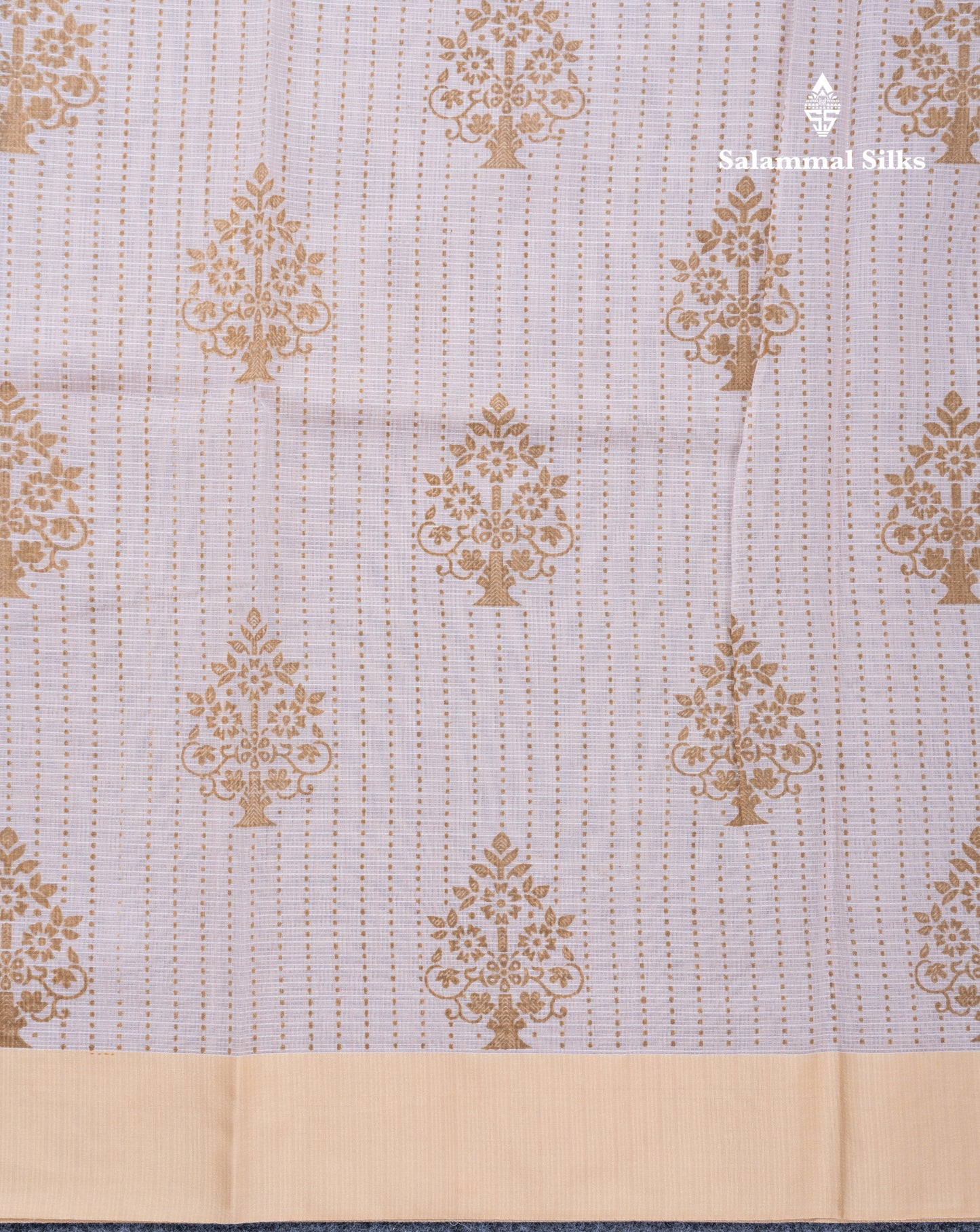 Sandal Kota Cotton Printed Saree With Self Plain Border