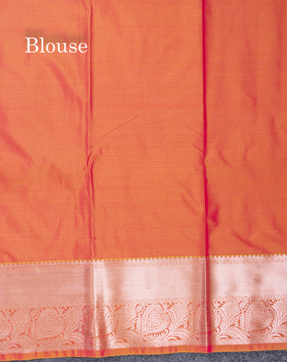 Beautiful Brown Menakari Work Semi Silk Saree With Contrast Grey Border
