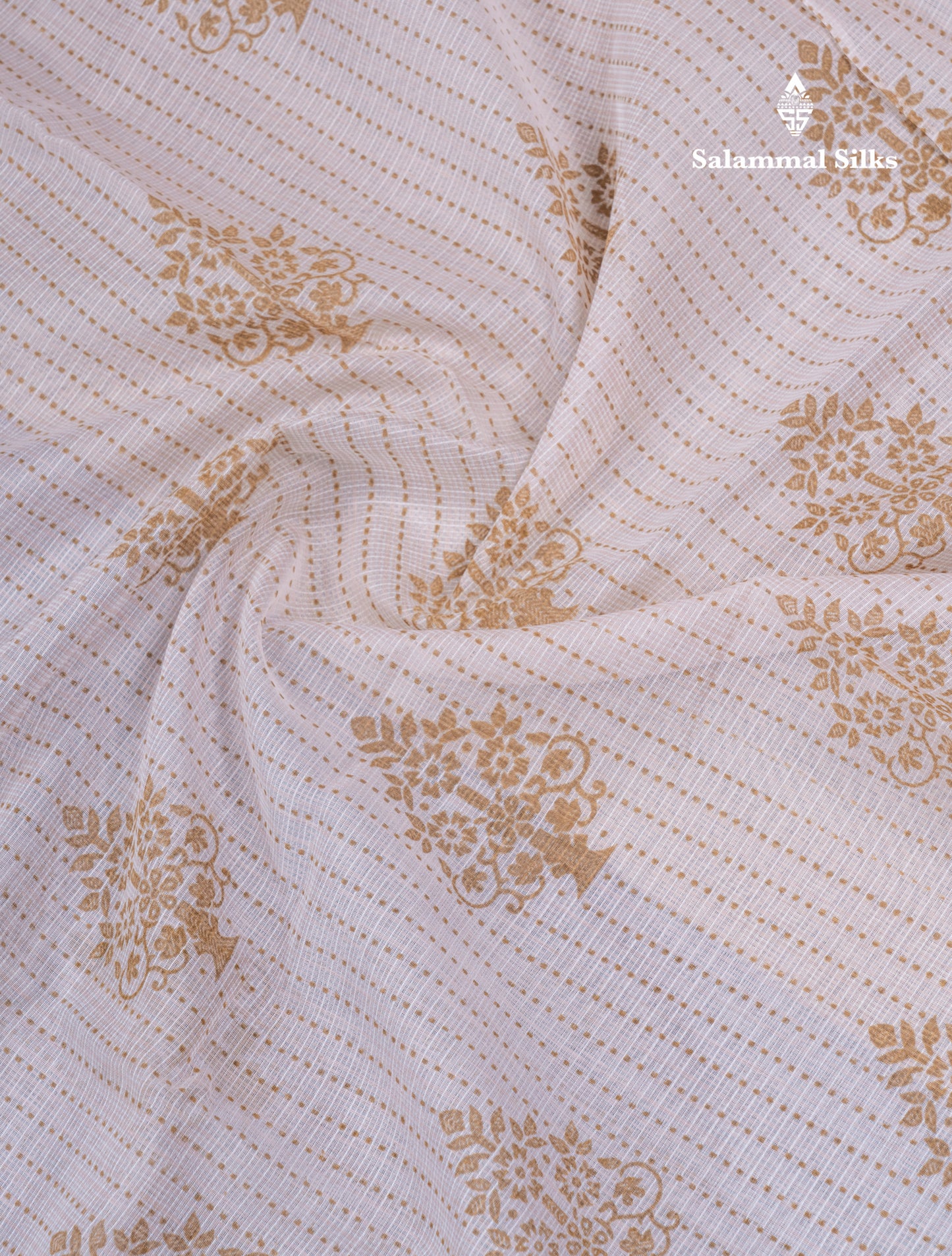 Sandal Kota Cotton Printed Saree With Self Plain Border