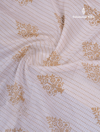 Sandal Kota Cotton Printed Saree With Self Plain Border