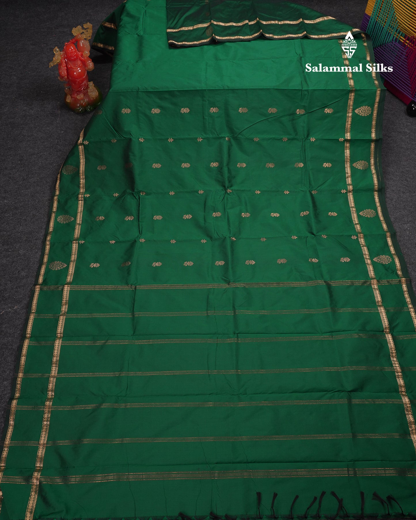 Beautiful Grey Semi Silk Saree With Tarditional Rettapet Border