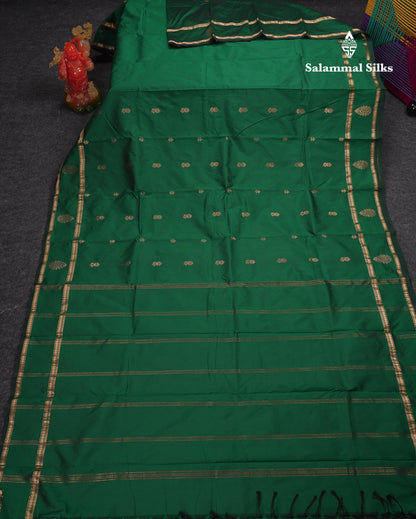 Beautiful Grey Semi Silk Saree With Tarditional Rettapet Border