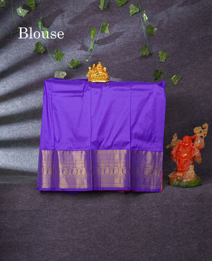 Pure Silk Pattu Pavadai (Dual Tone Pink) With Violet Blouse 35"