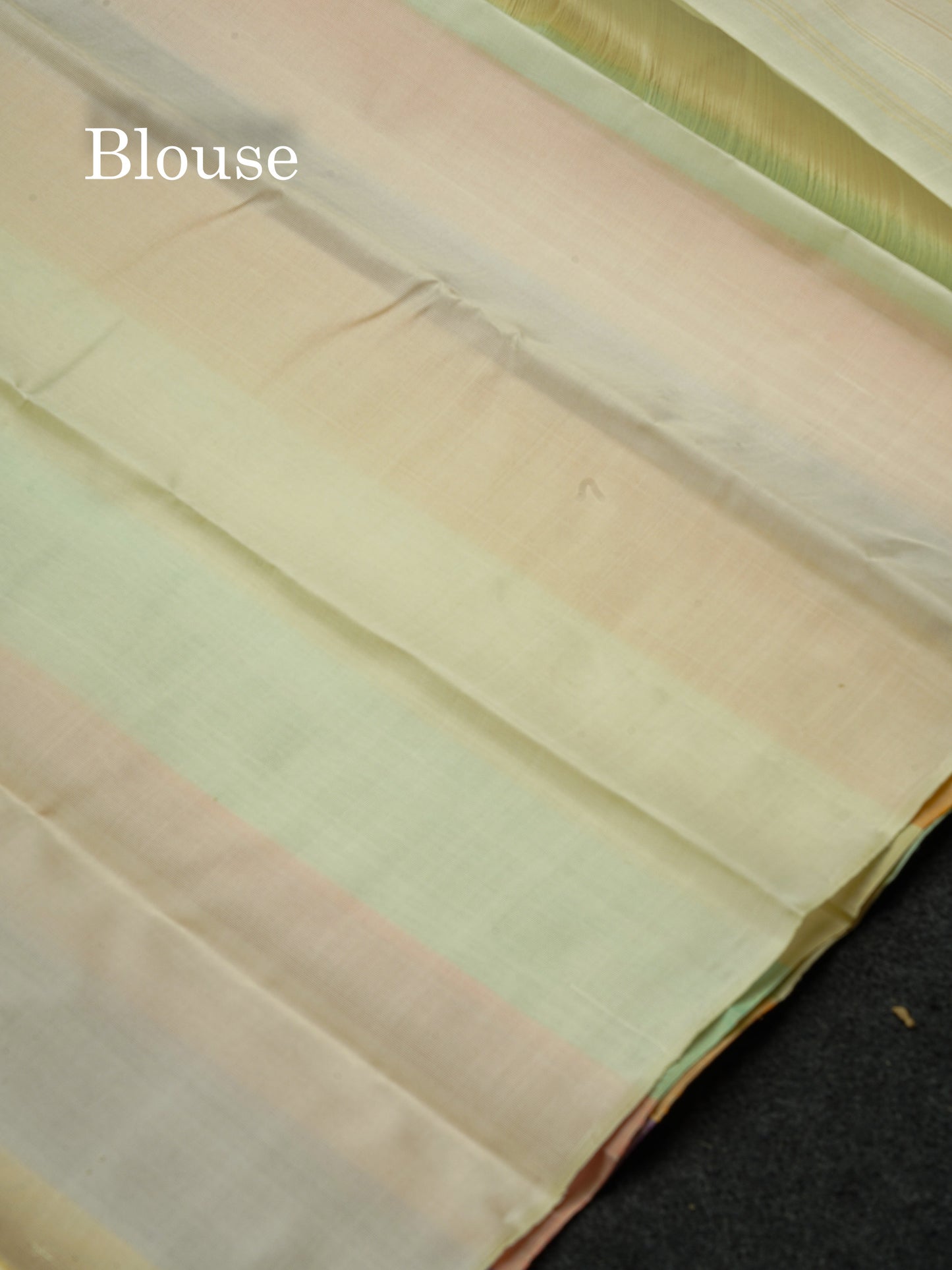 Beautiful Multicolour Kanjivaram Kora Silk Saree With Contrast Cream Sandal Blouse