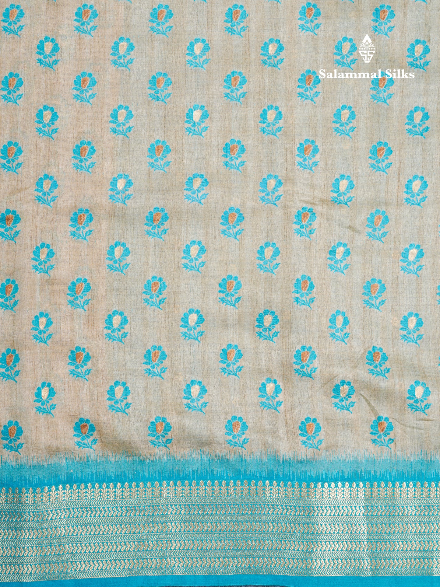 Light Chocolate Colour Semi Tussar Saree With Contrast Yellow Border