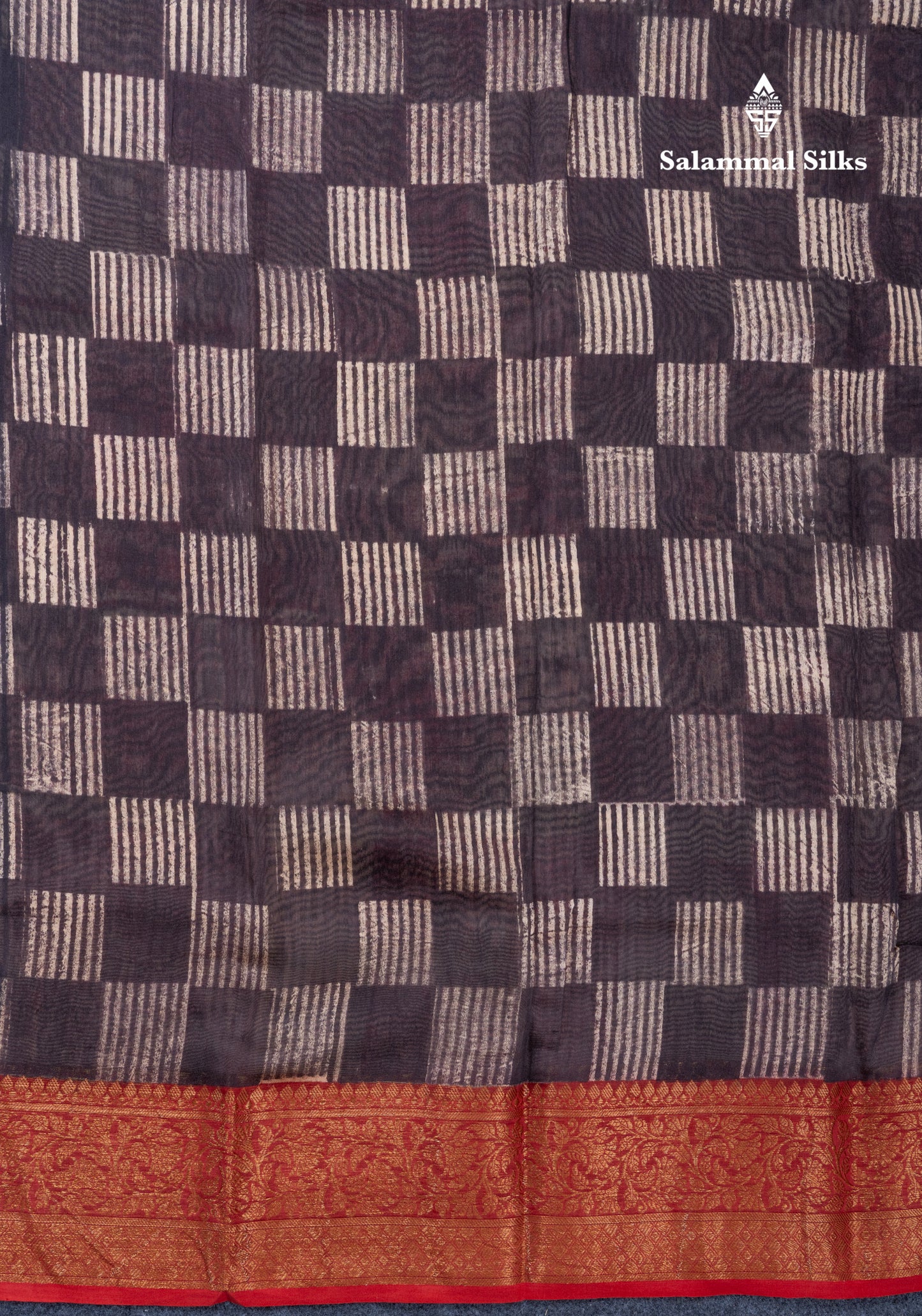 Black Tussar Fancy Saree With Contrast Maroon Border