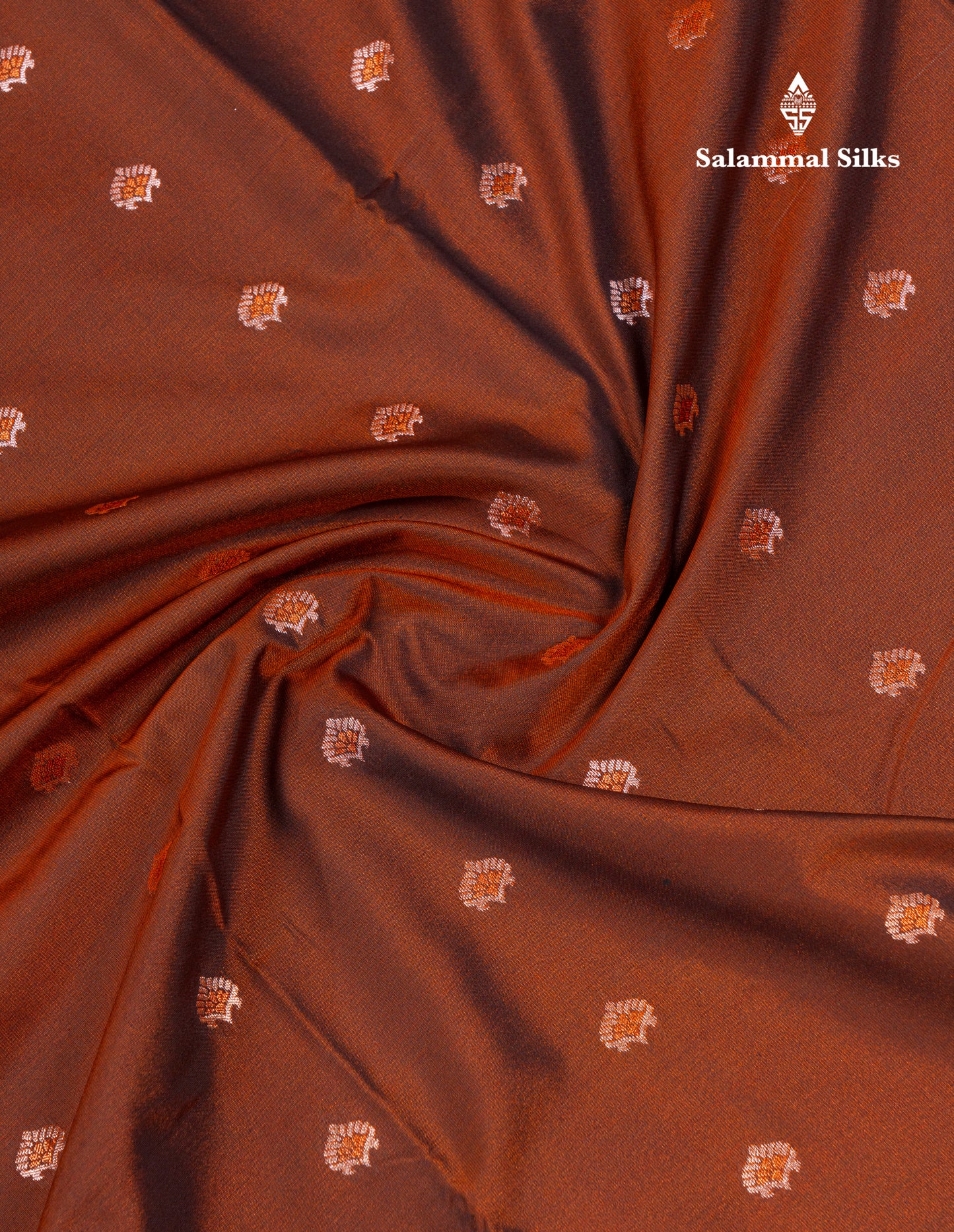 Beautiful Brown Menakari Work Semi Silk Saree With Contrast Grey Border