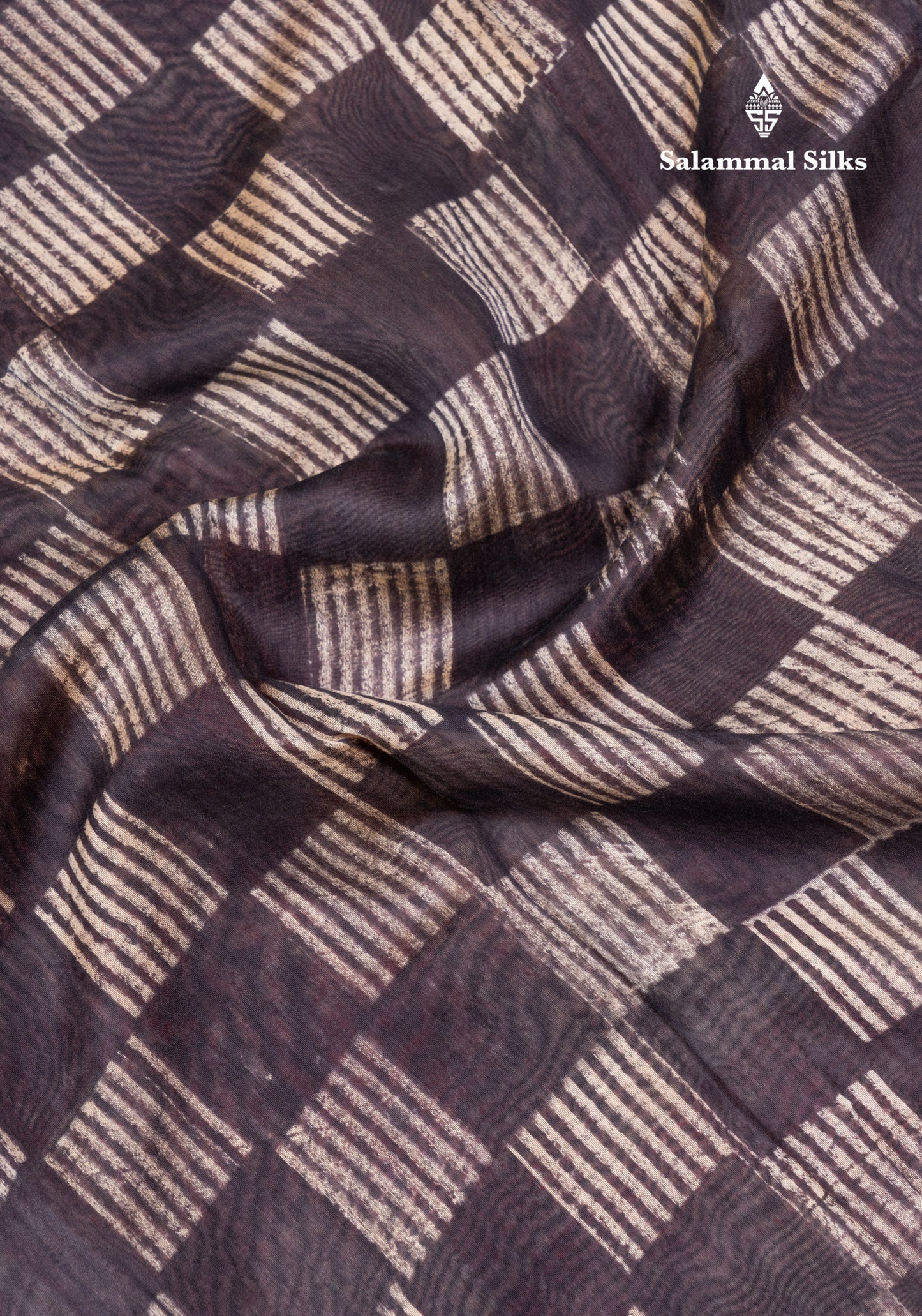 Black Tussar Fancy Saree With Contrast Maroon Border
