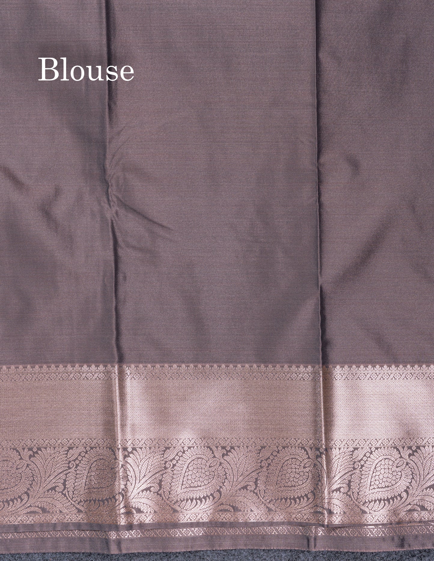 Beautiful Brown Menakari Work Semi Silk Saree With Contrast Grey Border