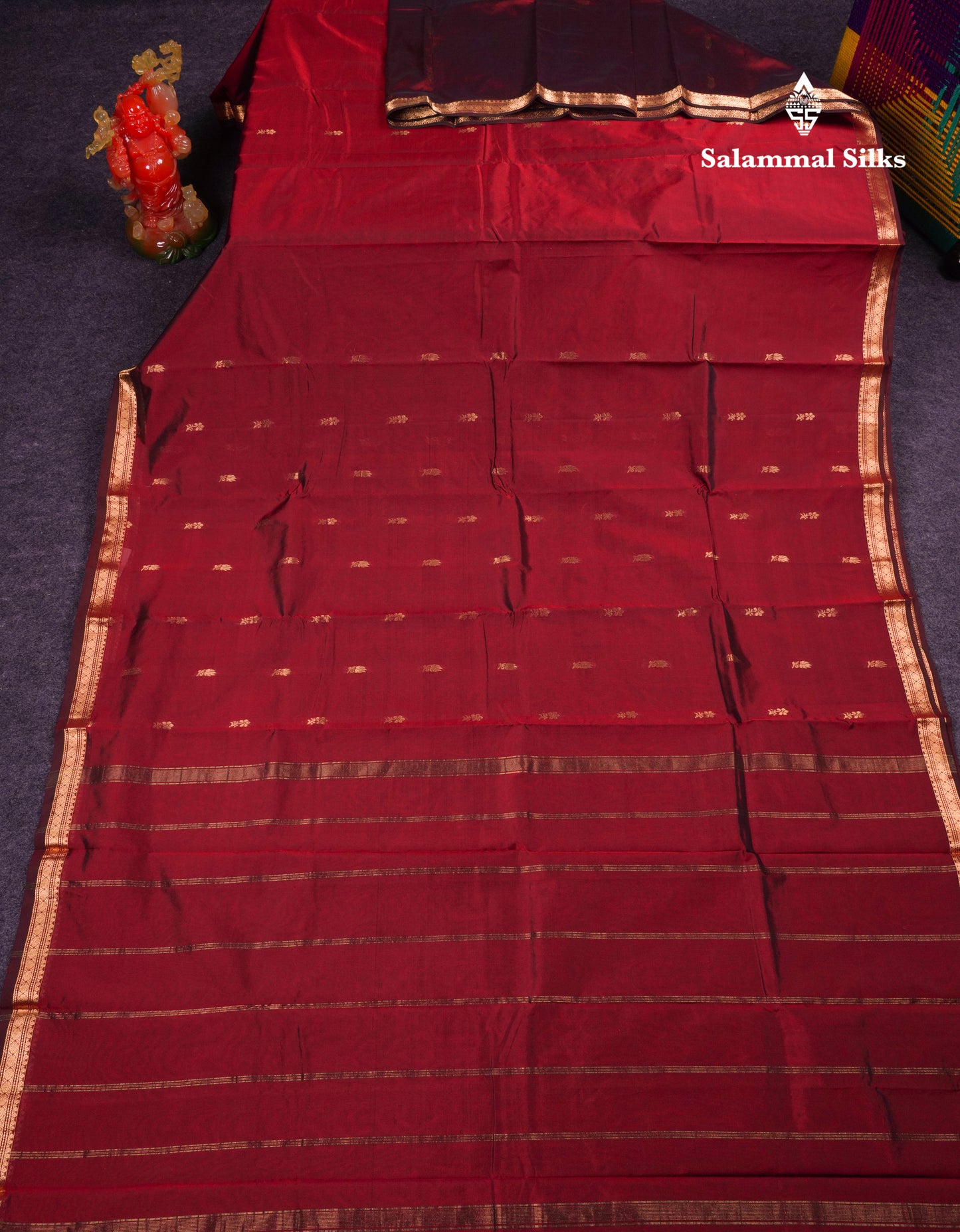 Beautiful Bottle Green Semi Silk Saree With Traditional Small Border