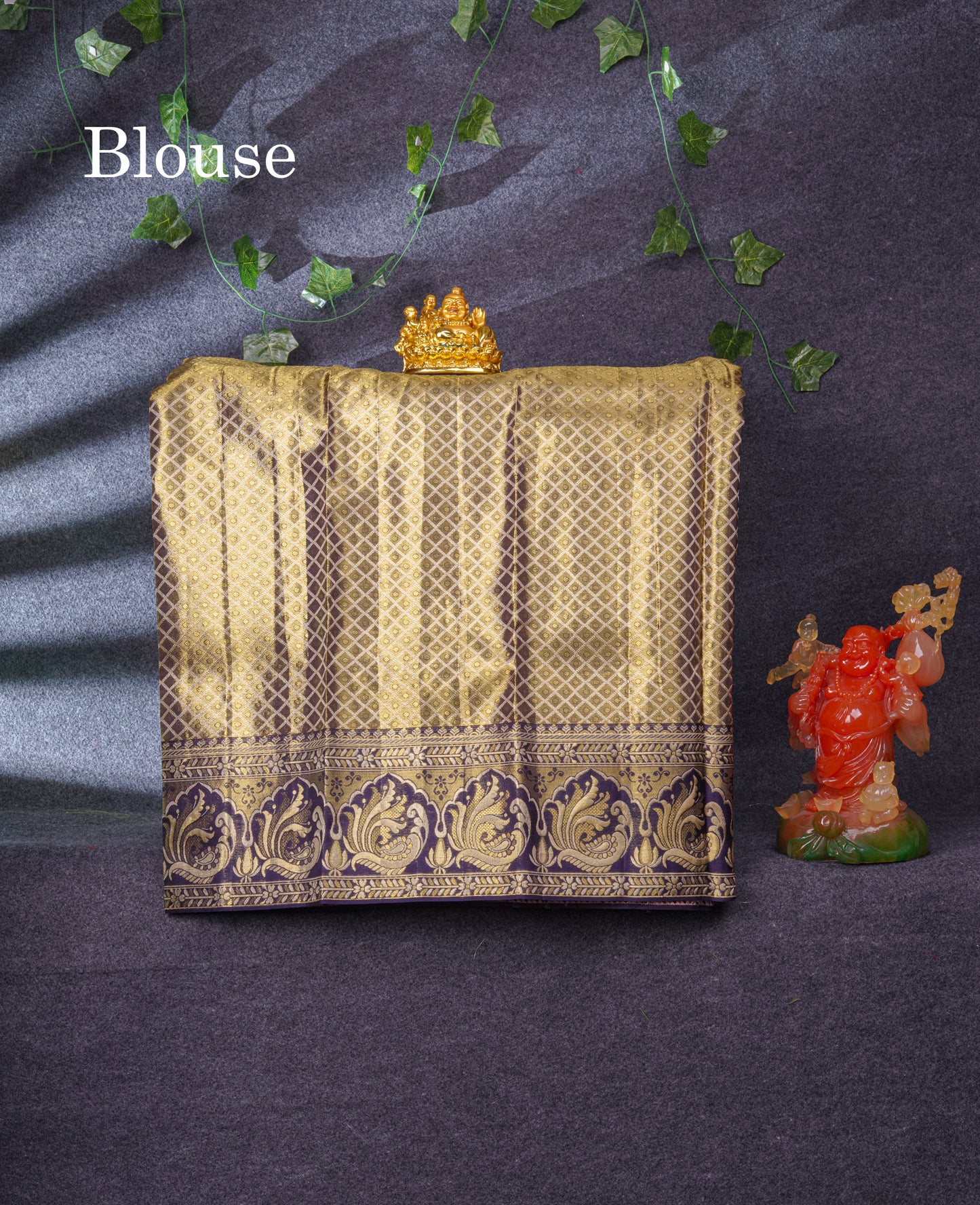 Pure Silk Pattu Pavadai (Baby Pink) With Navy Blue Blouse 36"