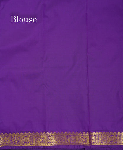 Beautiful Yellow Semi Silk Saree With Contrast Dark Purple Traditional Small Border