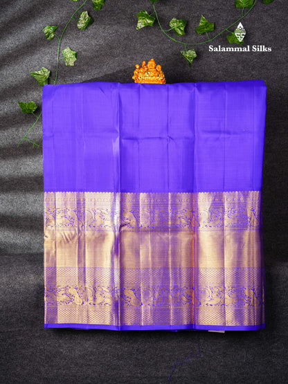 Pure Silk Pattu Pavadai ( Red ) With Royal Blue Long Border  44"