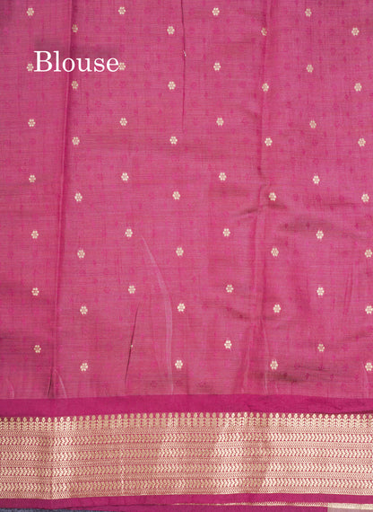 Light Chocolate Colour Semi Tussar Saree With Contrast Yellow Border