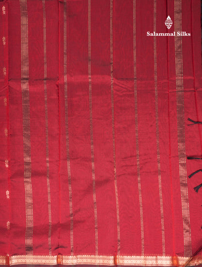 Beautiful Bottle Green Semi Silk Saree With Traditional Small Border