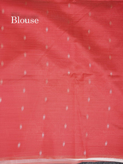 Cotton Mix Saree - Cream Sandal Along With Contrast Tomato Red Fancy Border