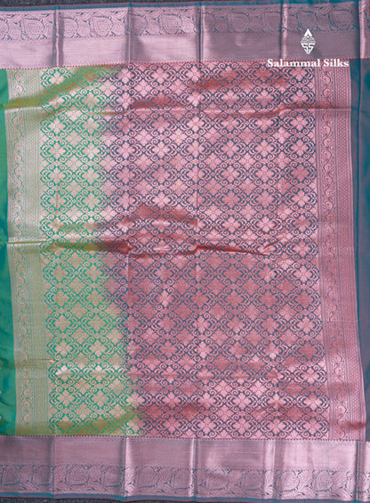 Beautiful Brown Menakari Work Semi Silk Saree With Contrast Grey Border