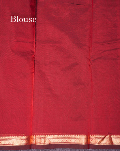 Beautiful Bottle Green Semi Silk Saree With Traditional Small Border