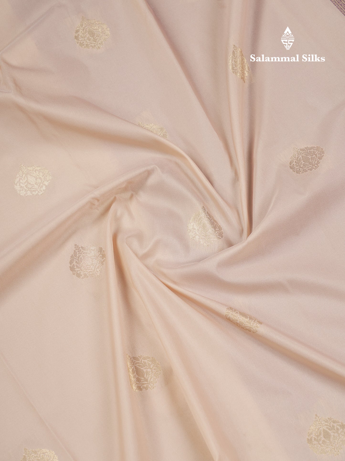 Beautiful Cream Sandal Semi Silk Saree With Contrast Dark Purple Traditional Medium Border