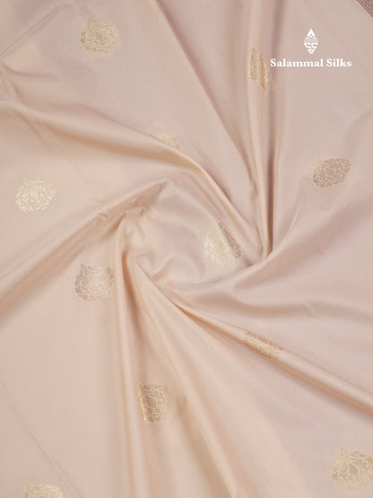 Beautiful Cream Sandal Semi Silk Saree With Contrast Dark Purple Traditional Medium Border