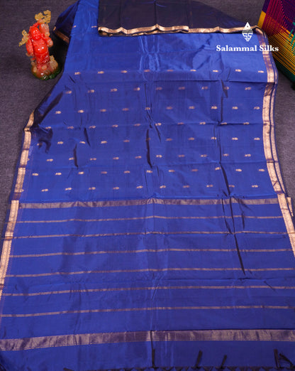 Beautiful Bottle Green Semi Silk Saree With Traditional Small Border