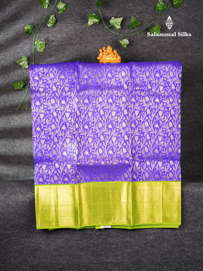 Semi Silk Pattu Pavadai (Violet) with Pista Green Blouse 27"