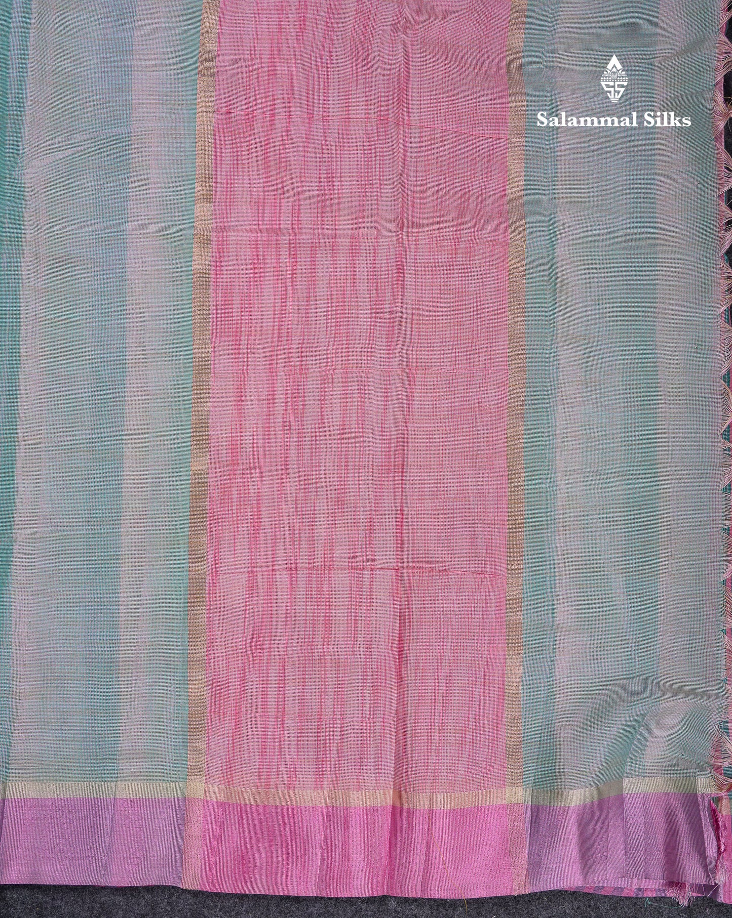 Beautiful Sea Blue Semi Tussar Fancy Saree With Contrast Sky Blue Border