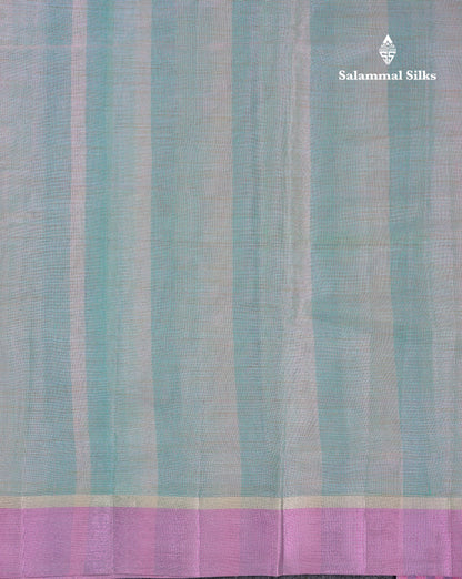 Beautiful Sea Blue Semi Tussar Fancy Saree With Contrast Sky Blue Border