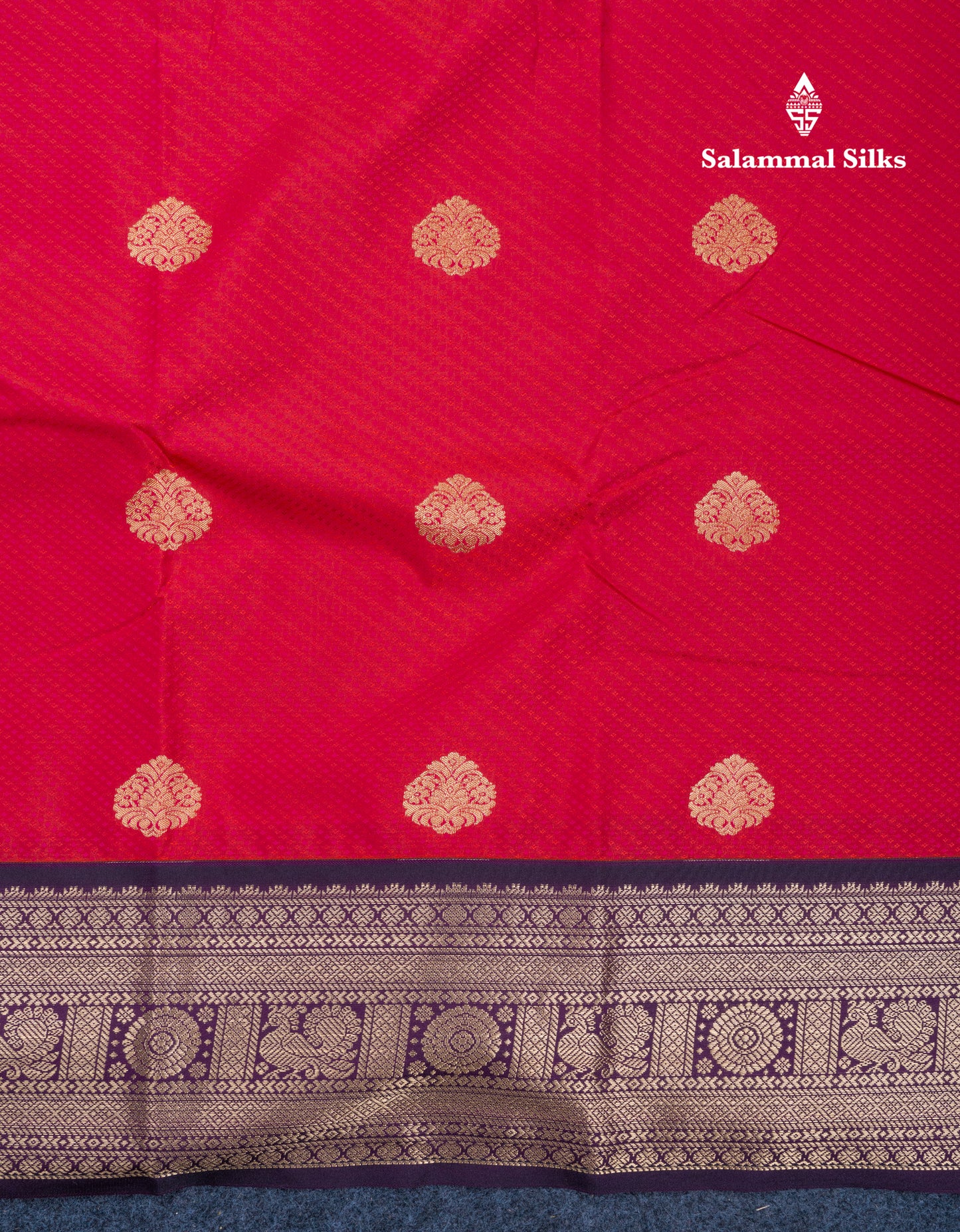 Dual Tone Pink Semi Silk Saree With Contrast Dark Violet Traditional Border