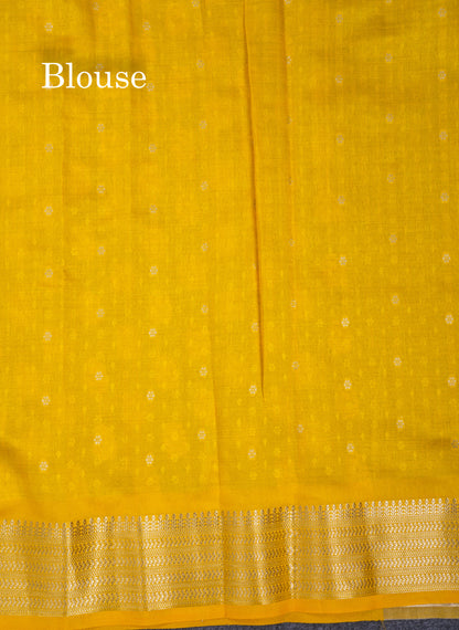 Light Chocolate Colour Semi Tussar Saree With Contrast Yellow Border