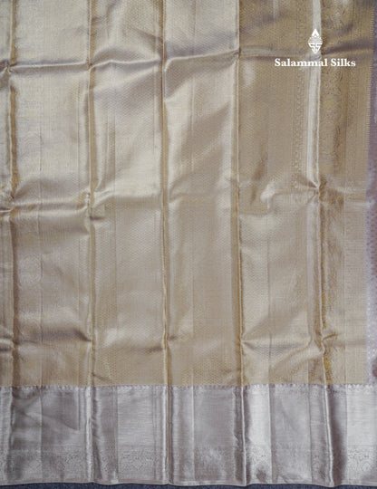 Light Lavender Tissue Bridal Pure Kanjivaram Silk Saree With Blouse