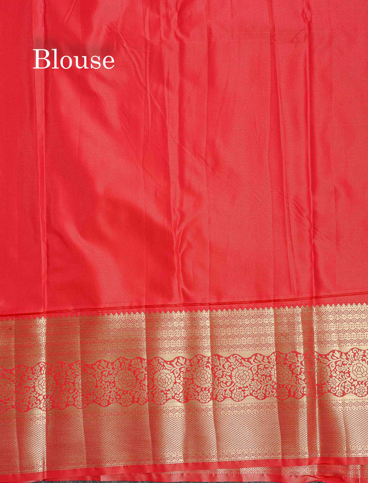 Bridal Semi Silk Saree - Chilly Red Colour Body With Traditional Evening Morning Border