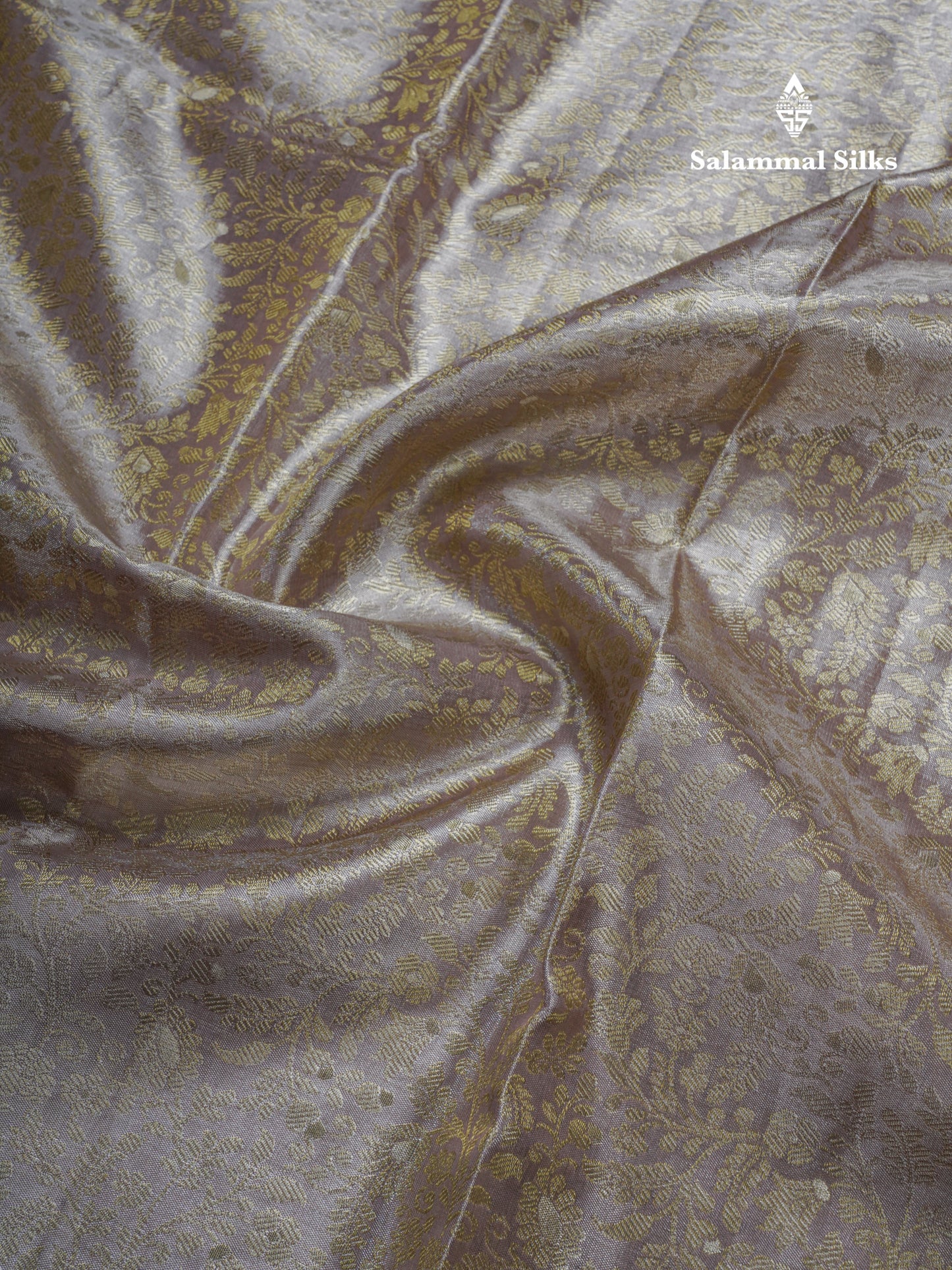 Light Lavender Tissue Bridal Pure Kanjivaram Silk Saree With Blouse