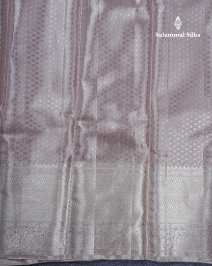 Light Lavender Tissue Bridal Pure Kanjivaram Silk Saree With Blouse