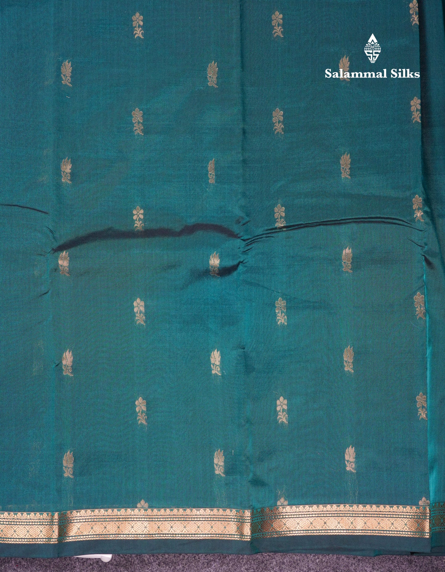 Beautiful Bottle Green Semi Silk Saree With Traditional Small Border